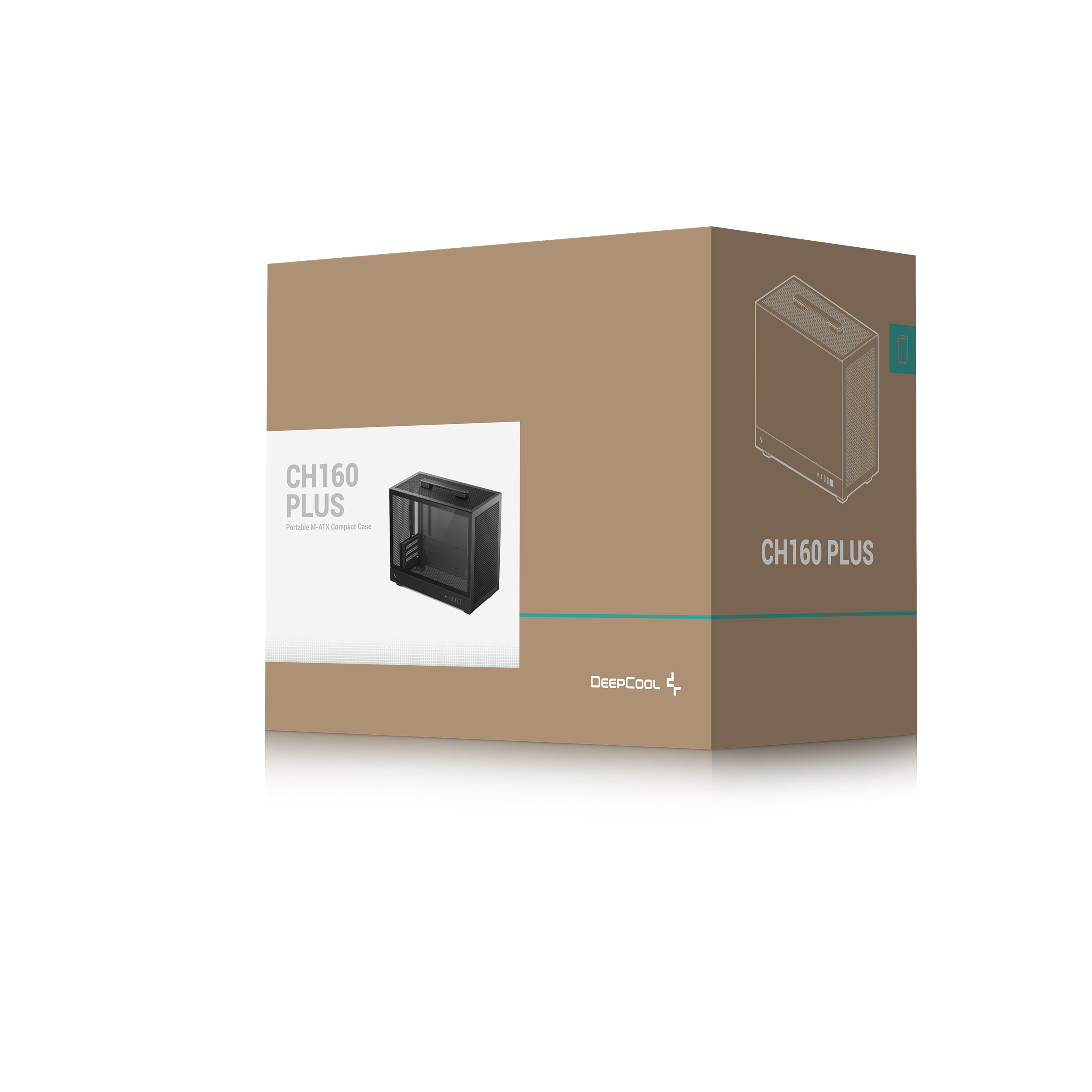DeepCool CH160 Plus Micro-ATX Mini Tower Tempered Glass Side Panel Black Compact Evolved PC Case ( R-CH160-BKNGM0-G ) - Image 11
