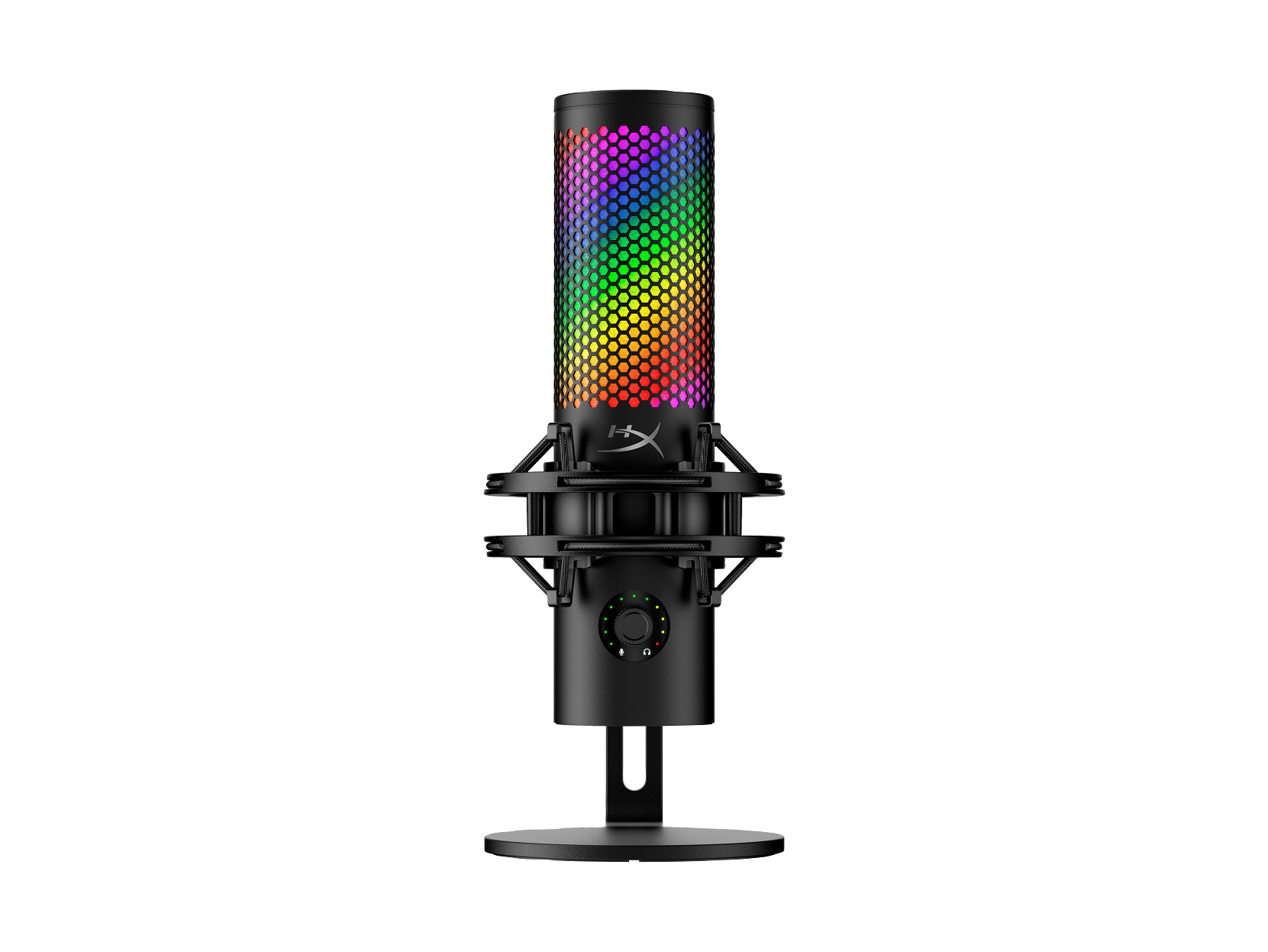 HyperX QuadCast 2 S Cardioid, Omnidirectional, Bi-directional, Stereo Black USB Microphone With 100+ aRGB LEDs ( 9A273AA )