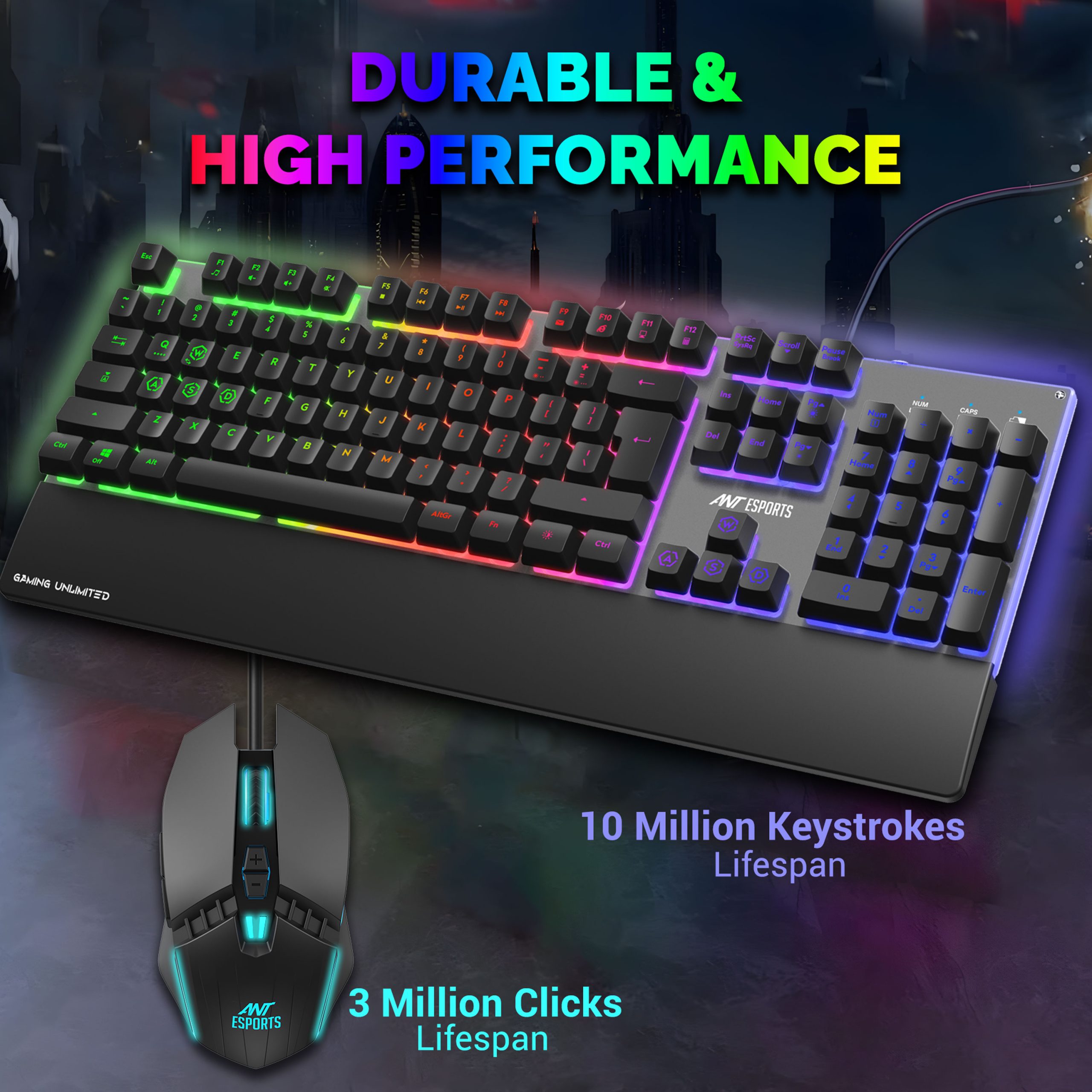 Ant Esports KM550 Wired Full-Size RGB Gaming Keyboard And Mouse Combo ( AEPP0269 ) - Image 3