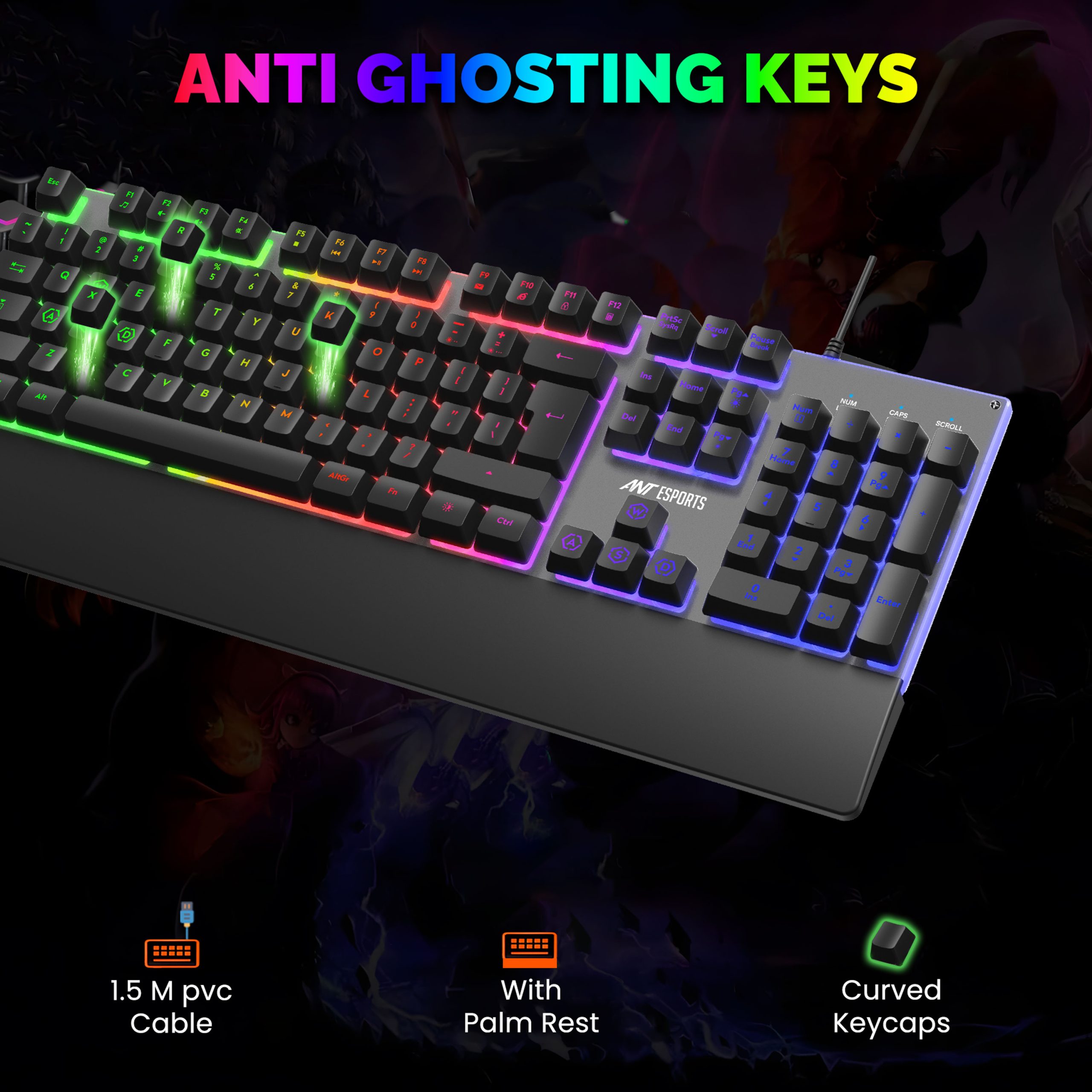 Ant Esports KM550 Wired Full-Size RGB Gaming Keyboard And Mouse Combo ( AEPP0269 ) - Image 5