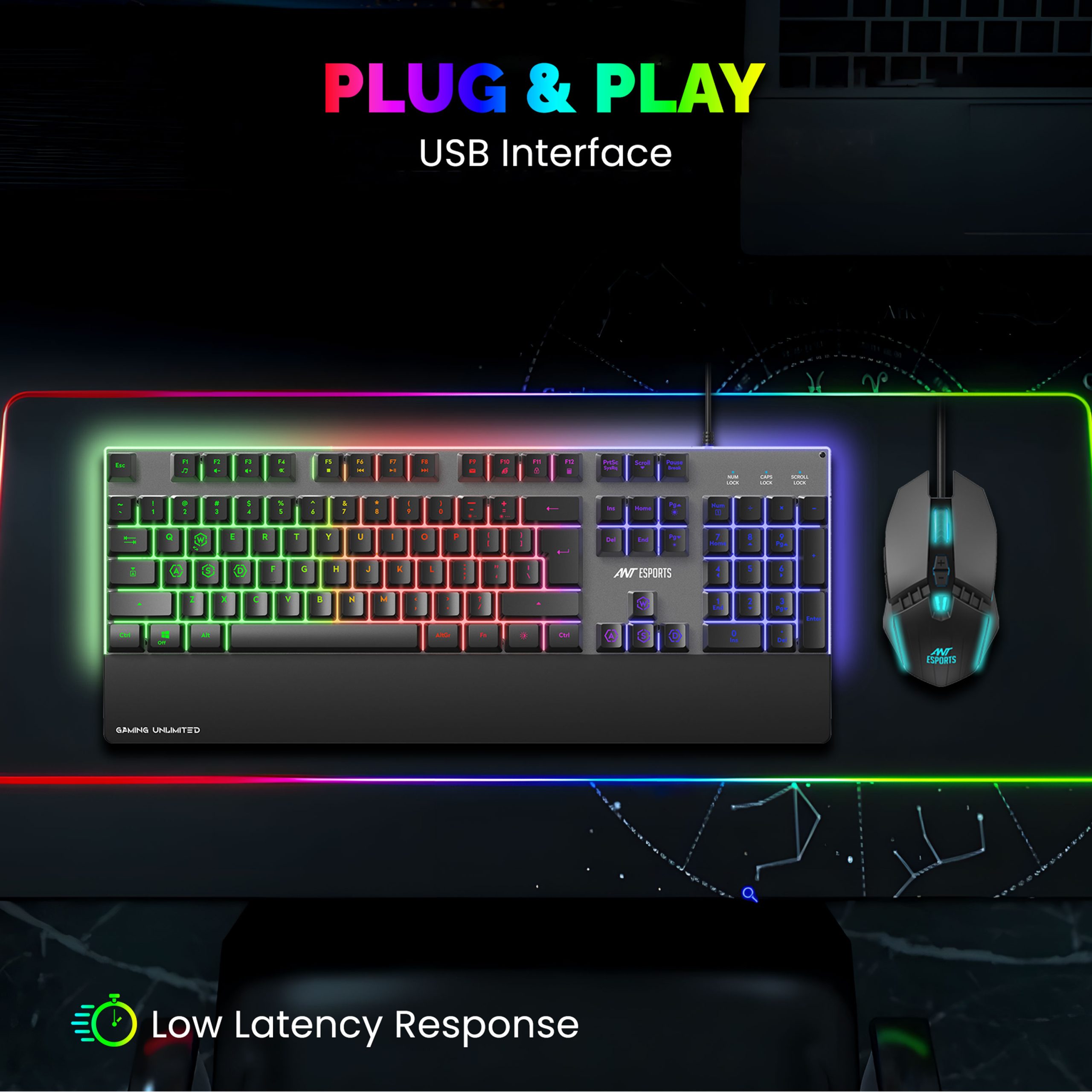 Ant Esports KM550 Wired Full-Size RGB Gaming Keyboard And Mouse Combo ( AEPP0269 ) - Image 7