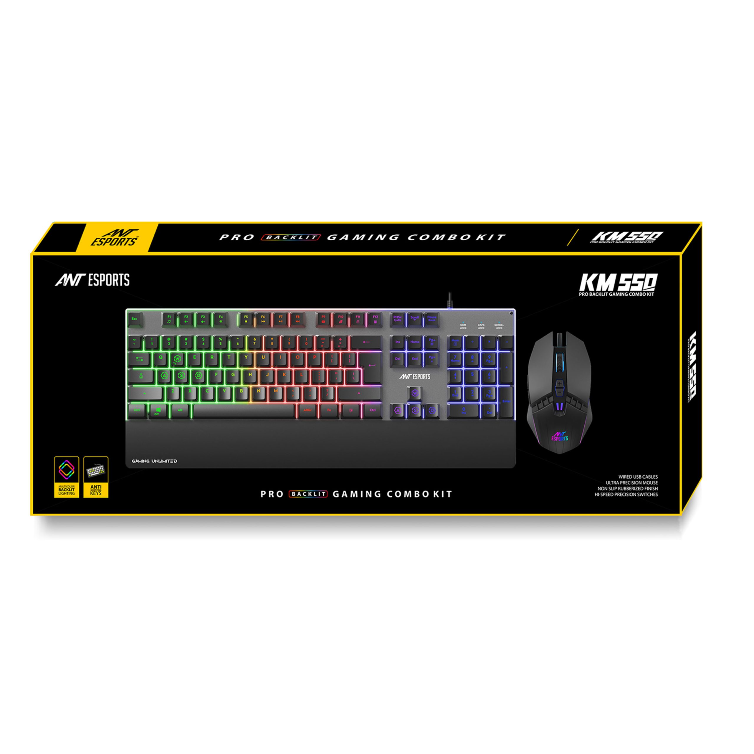 Ant Esports KM550 Wired Full-Size RGB Gaming Keyboard And Mouse Combo ( AEPP0269 ) - Image 10