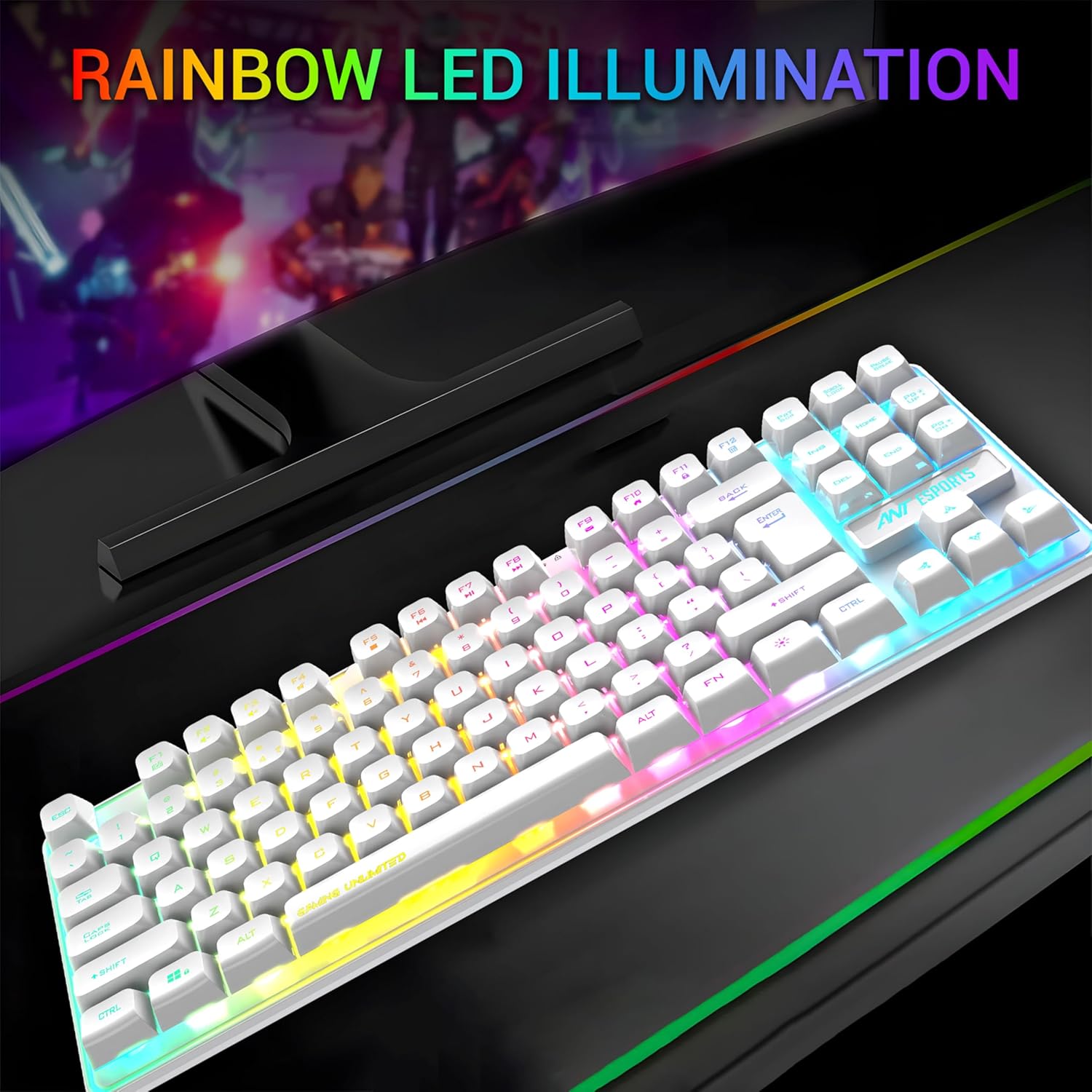 Ant Esports MK720 Pro V2 Membrane Wireless White Gaming Keyboard ( AEPP0275 ) - Image 5