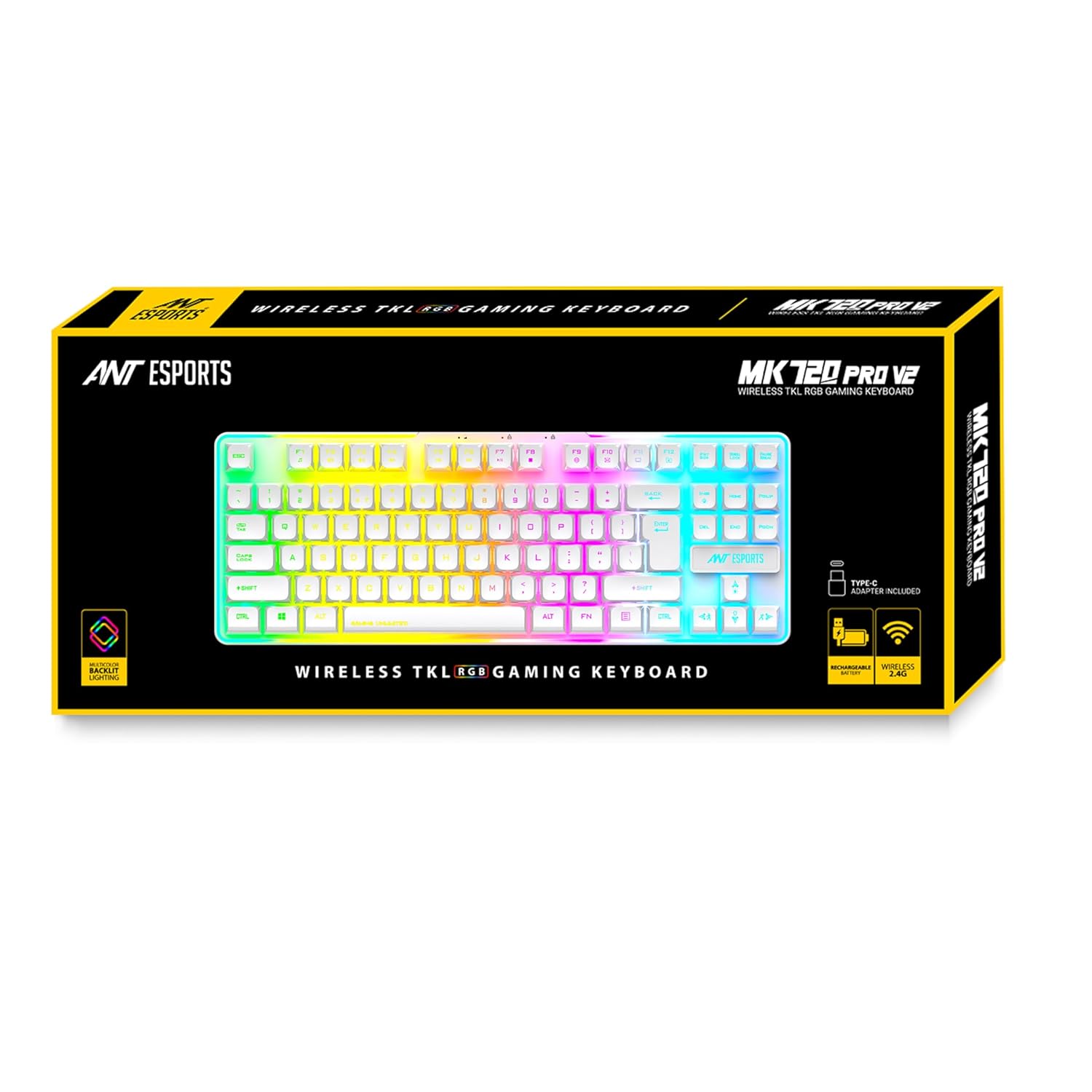 Ant Esports MK720 Pro V2 Membrane Wireless White Gaming Keyboard ( AEPP0275 ) - Image 9