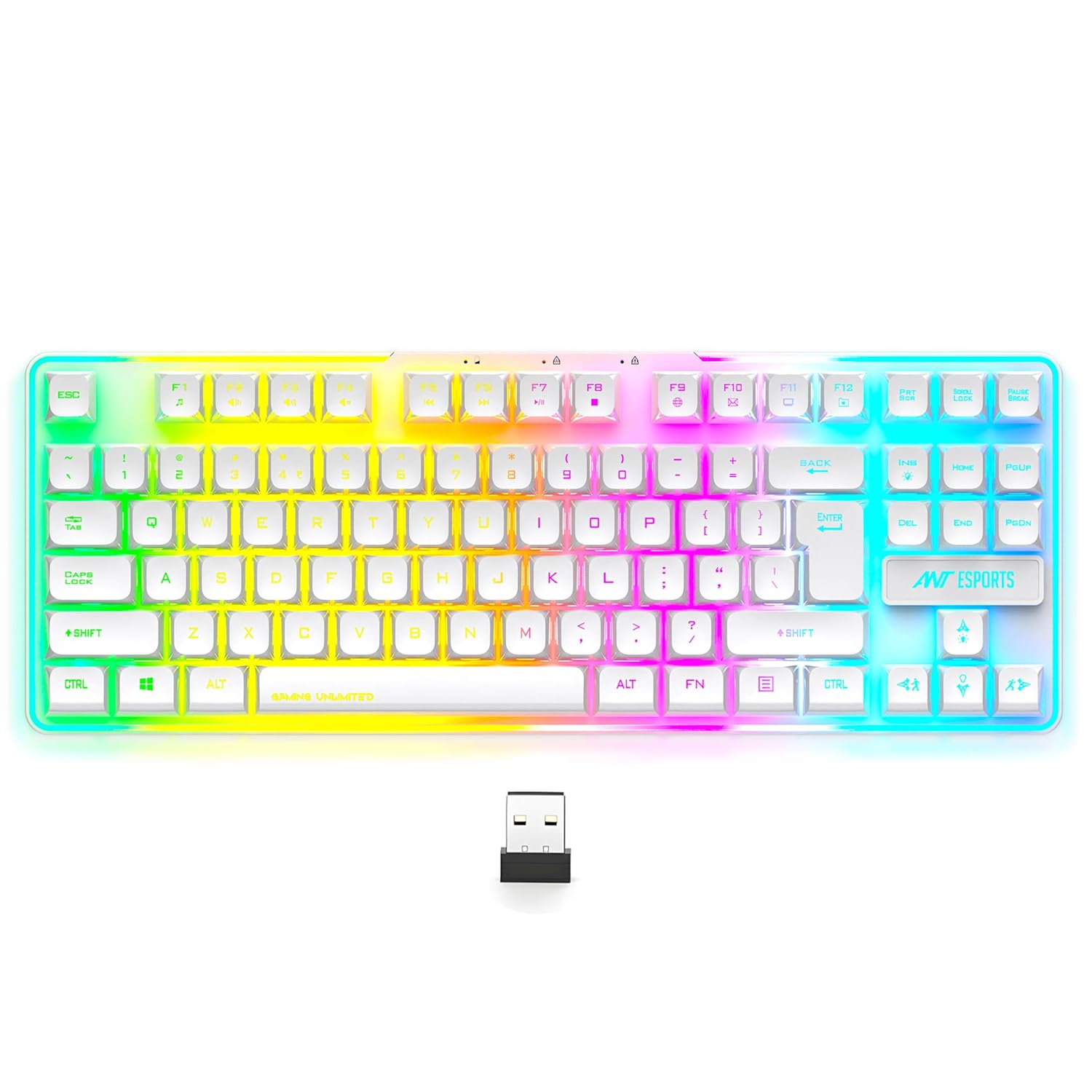 Ant Esports MK720 Pro V2 Membrane Wireless White Gaming Keyboard ( AEPP0275 ) - Image 2