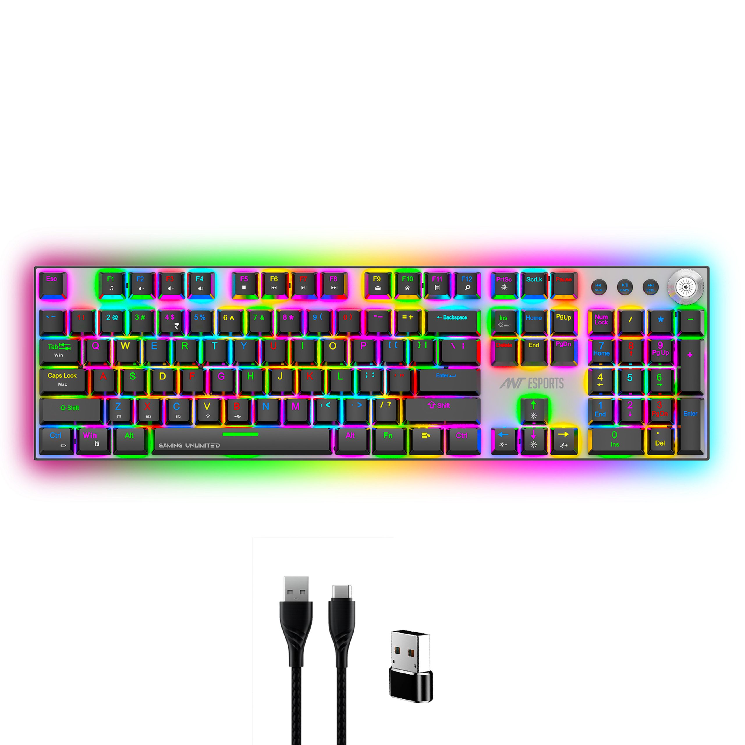 Ant Esports MK 4400 Pro Wireless Mechanical RGB Black Gaming Keyboard With ANT Mechanical Red Switches ( AEPP0337 )