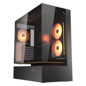 Cougar CFV235 Glass Black ATX Mid Tower Glass Panel PC Case With Pre Installed ARGB PWM Fans ( CGR-2DA4B )