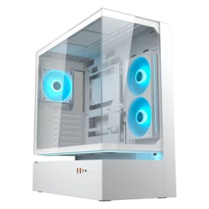 Cougar CFV235 Glass White ATX Mid Tower Glass Panel PC Case With Pre Installed ARGB PWM Fans ( CGR-2DA4W )
