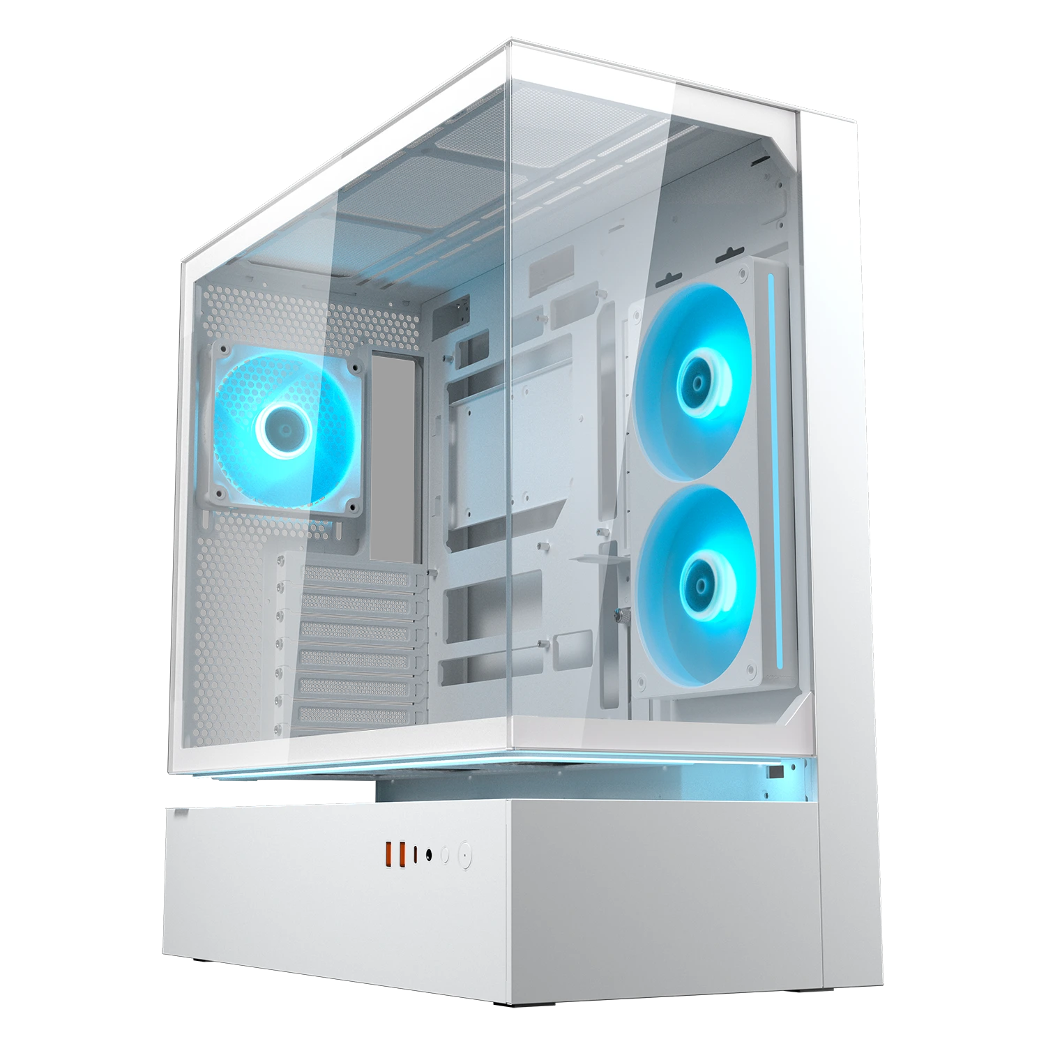 Cougar CFV235 Glass White ATX Mid Tower Glass Panel PC Case With Pre Installed ARGB PWM Fans ( CGR-2DA4W )