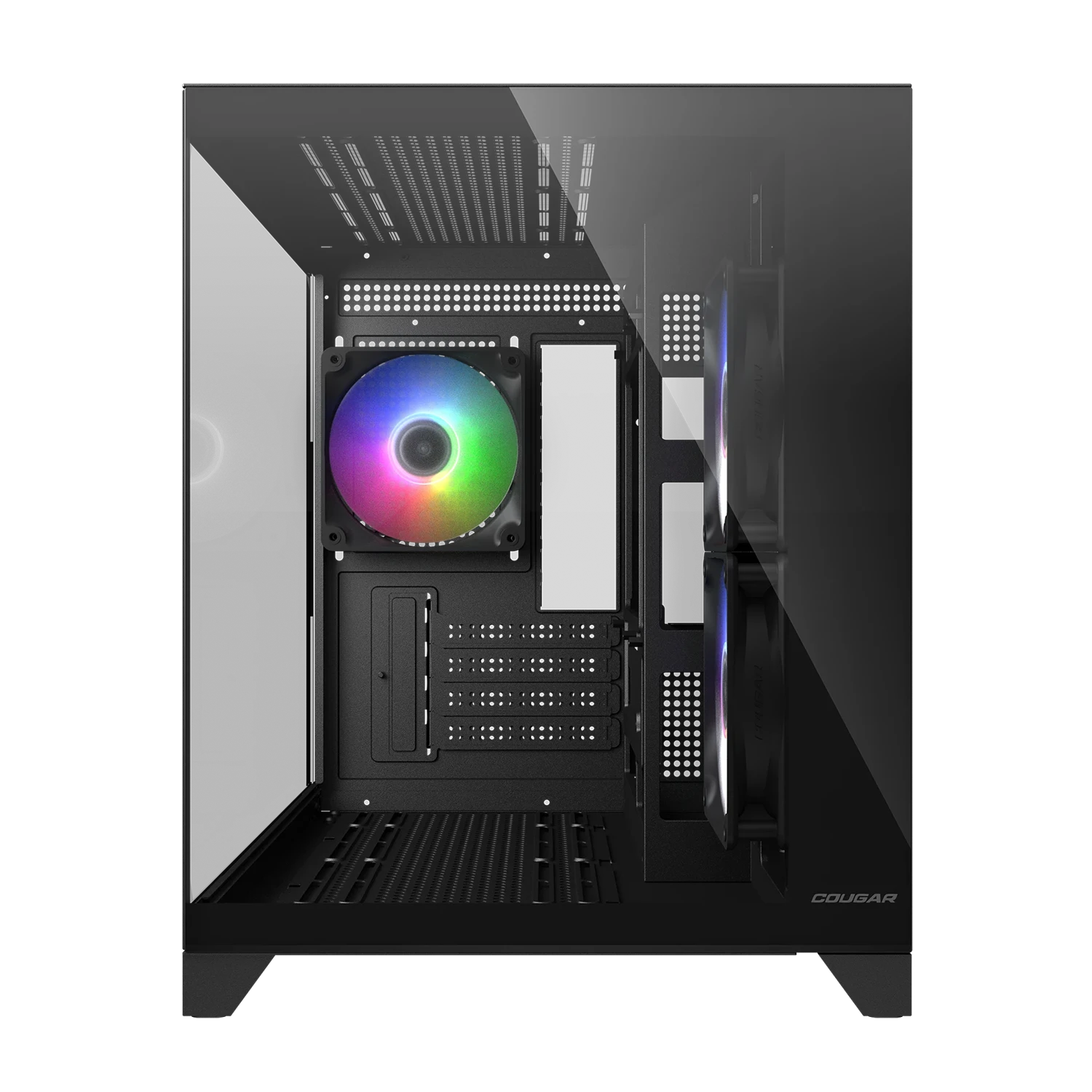 Cougar FV150 MINI Black Micro ATX Mini Tower Compacts Dual-Chamber Aesthetics Design PC Case With Pre Installed Fans ( CGR-2QA6B-RGB ) - Image 4