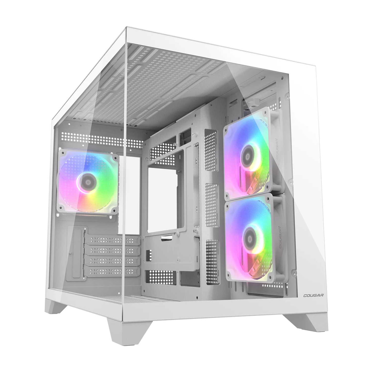 Cougar FV150 MINI FV150 MINI White Micro ATX Mini Tower Dual-Chamber Aesthetics Design PC Case With Pre Installed Fans ( CGR-2QA6W-RGB )