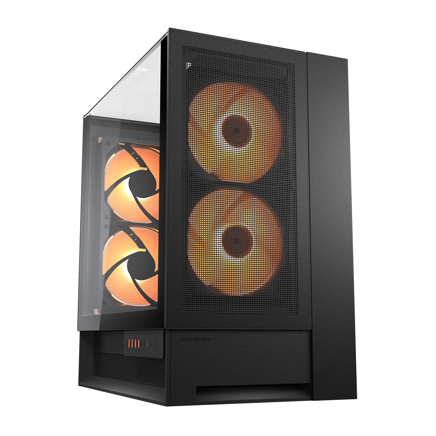 Cougar OmnyX Black ATX Mid Tower Dual Transparent Glass Panels ARGB PC Case With Pre Installed ARGB PWM Fans ( CGR-2WA3B-RGB )