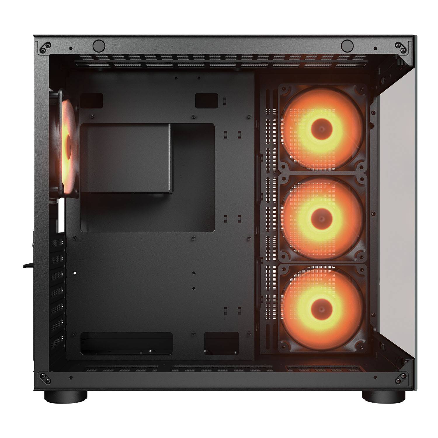Cougar FV150 RGB Black ATX Mid Tower Dual-Chamber Design Tempered Glass Panels PC Case With Pre Installed ARGB PWM Fans ( CGR-5KA1B-RGB ) - Image 7