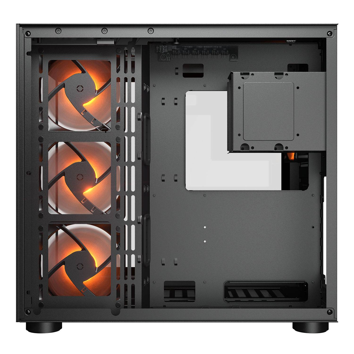 Cougar FV150 RGB Black ATX Mid Tower Dual-Chamber Design Tempered Glass Panels PC Case With Pre Installed ARGB PWM Fans ( CGR-5KA1B-RGB ) - Image 9