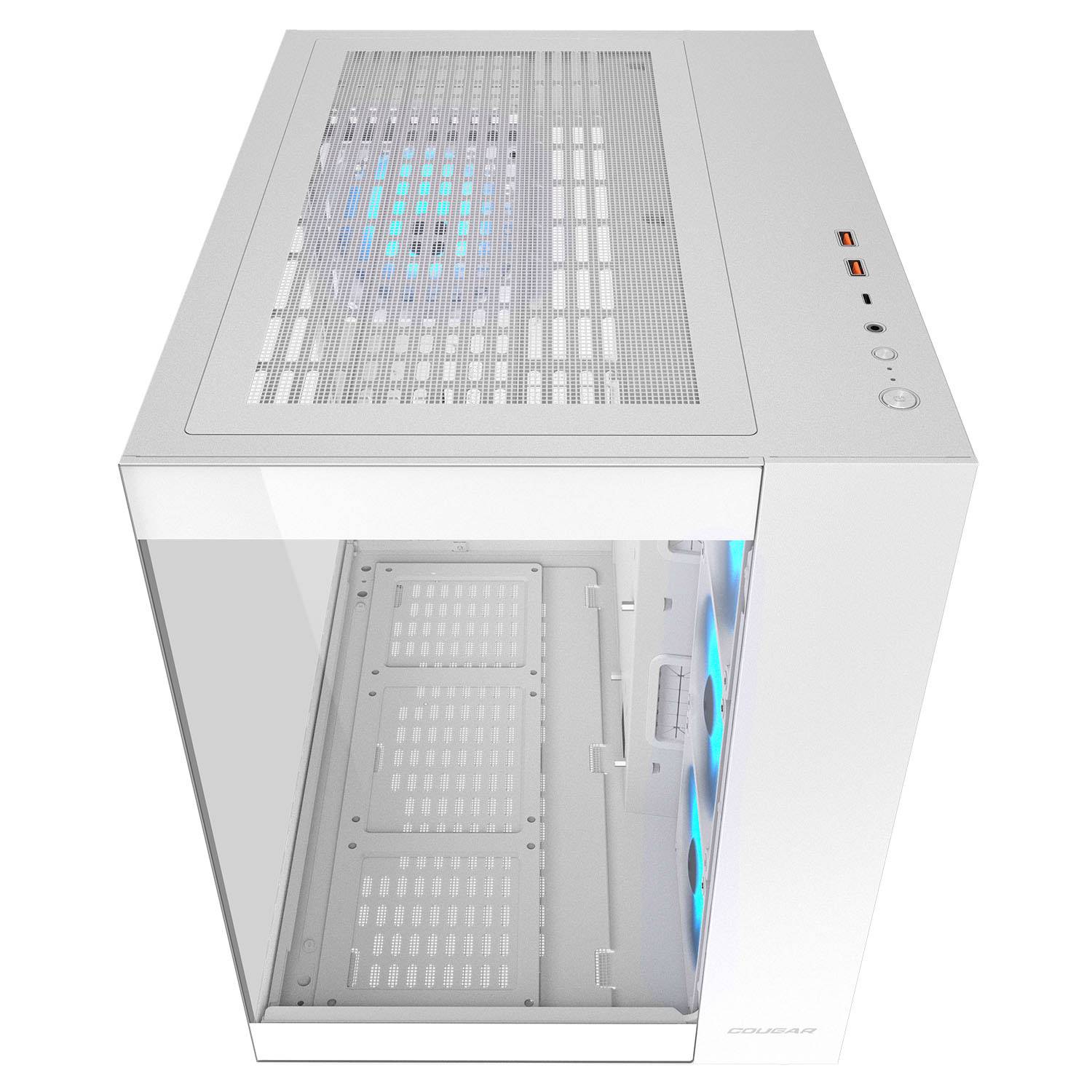 Cougar FV150 RGB White ATX Mid Tower Dual-Chamber Design Tempered Glass Panels PC Case With Pre Installed ARGB PWM Fans ( CGR-5KA1W-RGB ) - Image 4