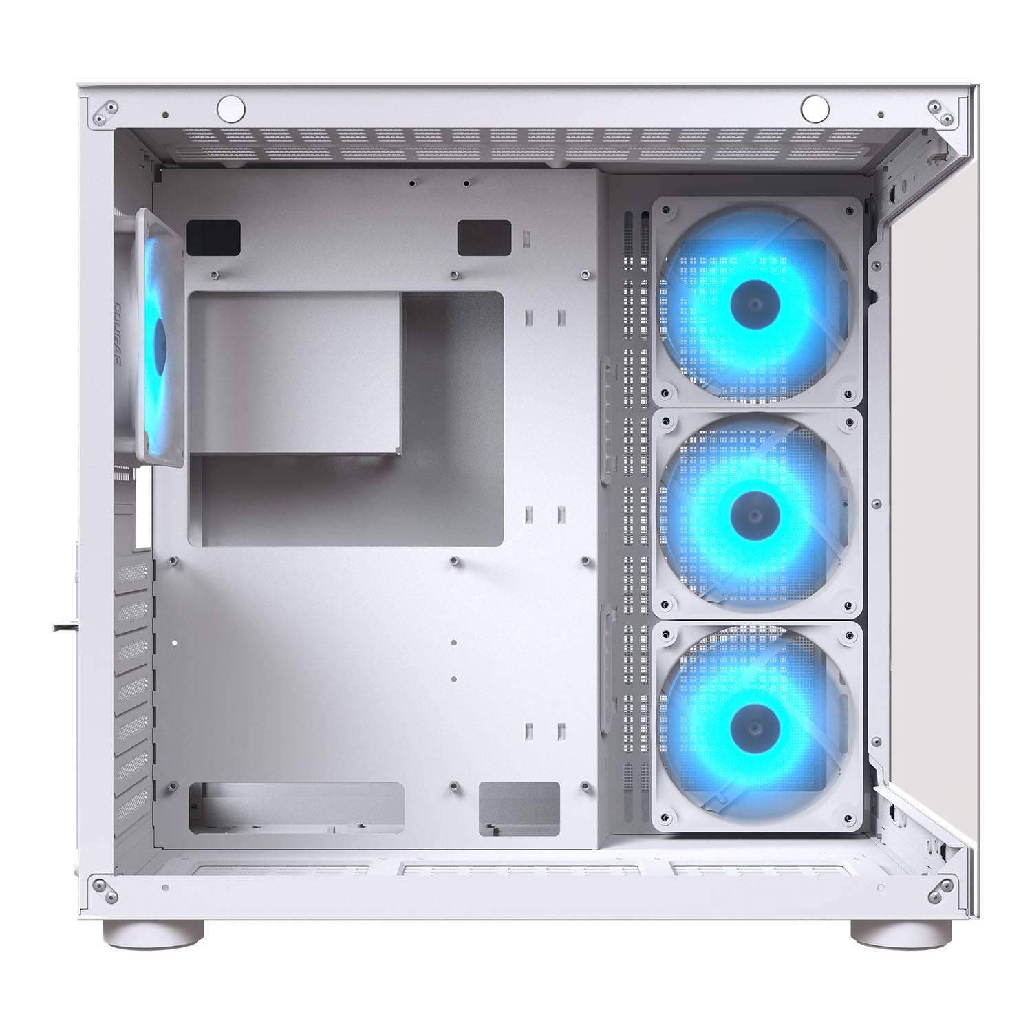Cougar FV150 RGB White ATX Mid Tower Dual-Chamber Design Tempered Glass Panels PC Case With Pre Installed ARGB PWM Fans ( CGR-5KA1W-RGB ) - Image 7