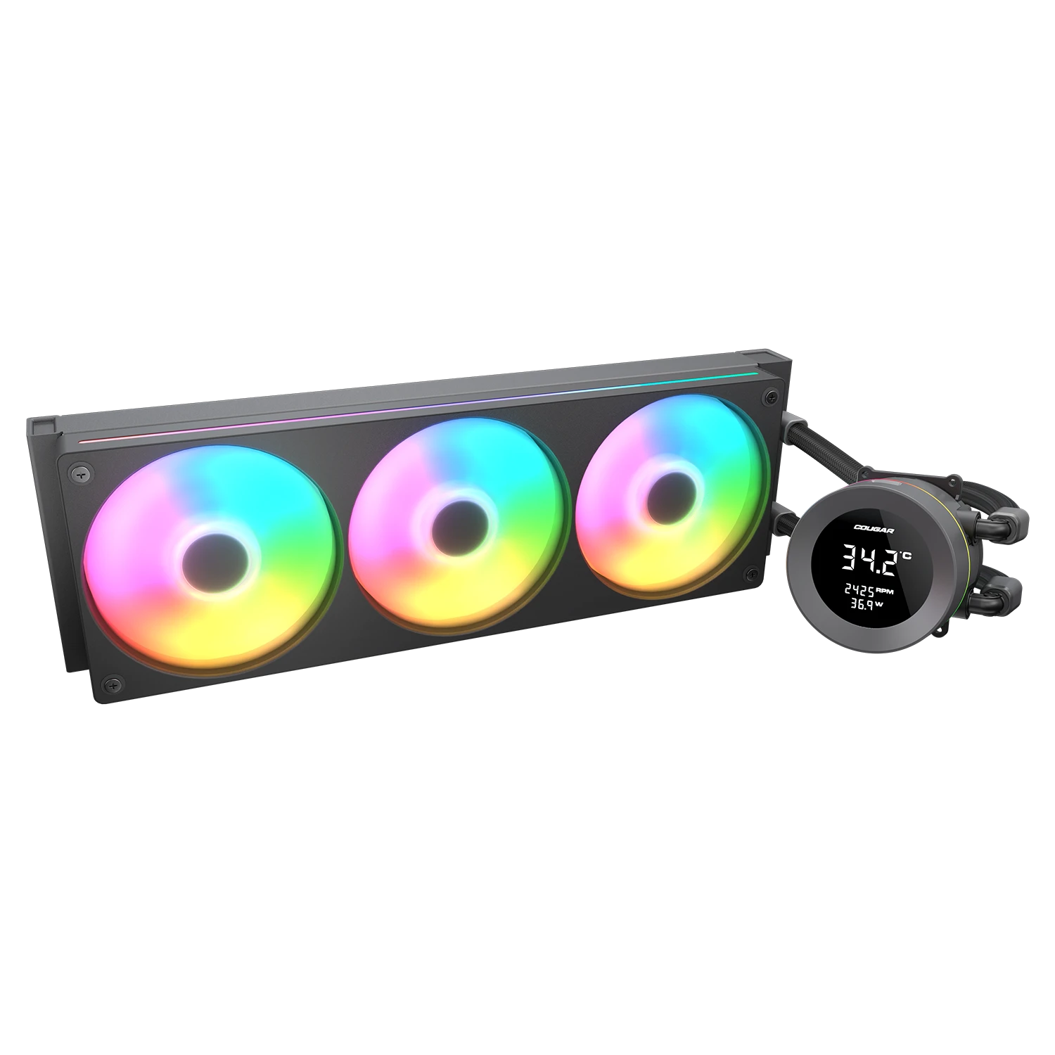 Cougar Cougar Poseidon Vistek ARGB 360mm Black CPU Liquid Cooler With 1.9-inch Digital Display ( CGR-PSDVARGB-B-360 )