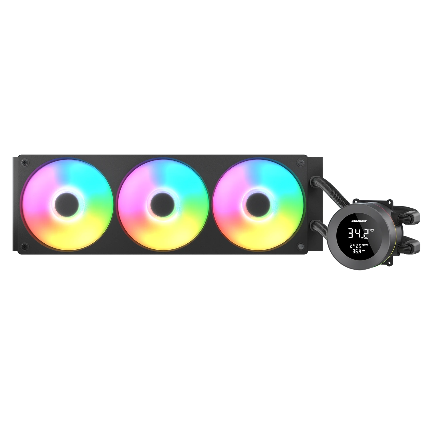 Cougar Cougar Poseidon Vistek ARGB 360mm Black CPU Liquid Cooler With 1.9-inch Digital Display ( CGR-PSDVARGB-B-360 ) - Image 2