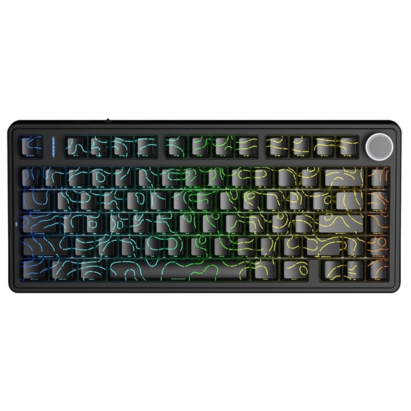 Aula F75 75% Wireless Trio Mode Mechanical Star-Vector (Seiya) Switch Black Contour Gaming Keyboard With Knob & RGB Switchable Lighting Effects (F75BCS) - Image 2