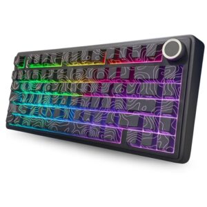 Aula F75 75% Wireless Trio Mode Mechanical Star-Vector (Seiya) Switch Black Contour Gaming Keyboard With Knob & RGB Switchable Lighting Effects (F75BCS)