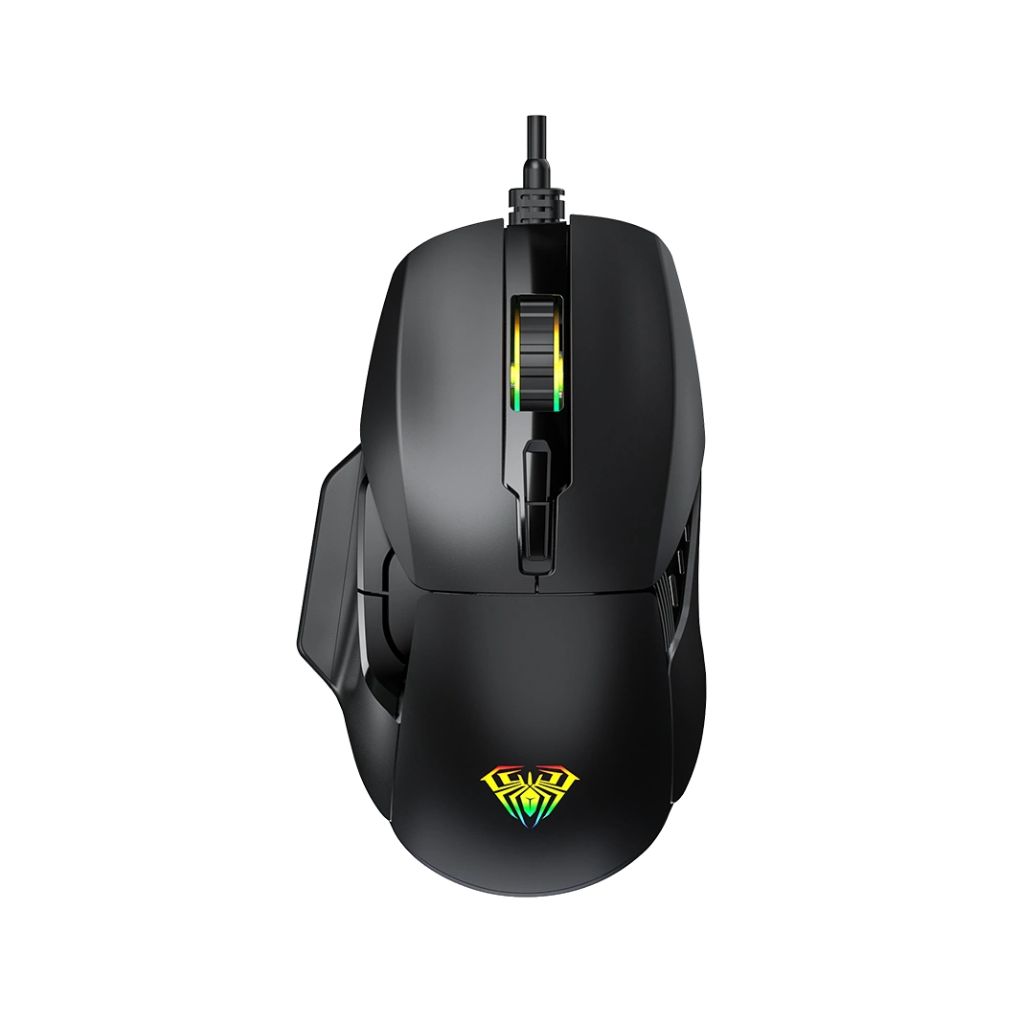 Aula F815 RGB Wired 12800 DPI 6 Programmable Buttons Black Gaming Mouse ( F815B)