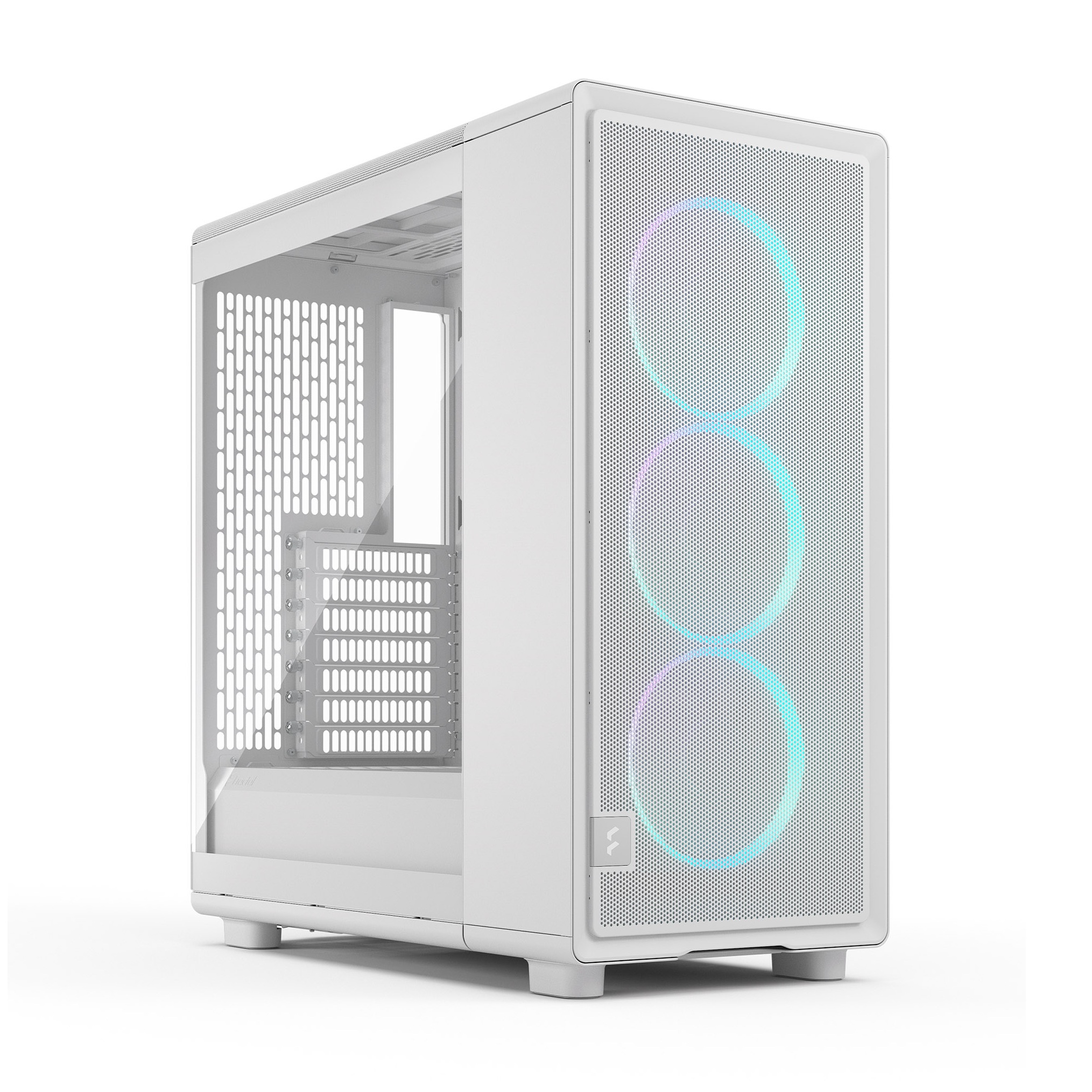 Fractal Design Epoch White TG RGB Clear ATX Mid Tower Tempered Glass Side Panel PC Case With Pre Installed Fans ( FD-C-EPO1A-05 )