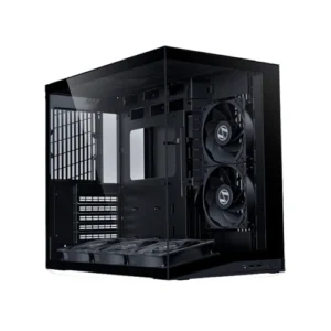 Lian Li O11 Dynamic Mini V2 Flow Black ATX Mid Tower Pillar-less Tempered Glass Front and Side Panels Pc Cabinet With Pre Installed Reverse Blade PWM Fans ( G99-O11DMIV2FX-IN )