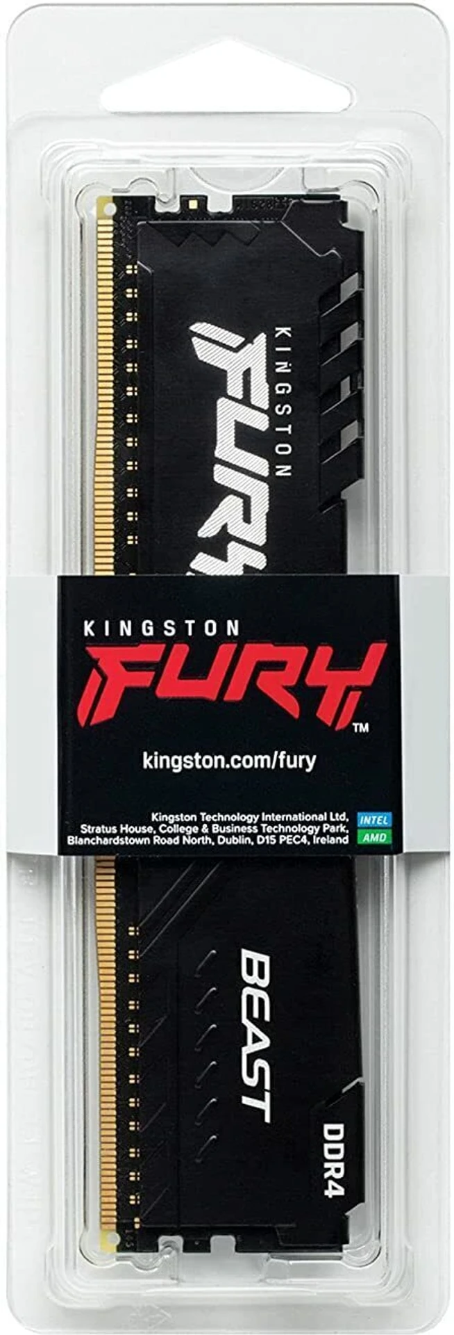 Kingston Fury Beast 16GB (1x16GB) DDR4 3200MHz CL16 Black Desktop RAM (KF432C166BB/16 ) - Image 2