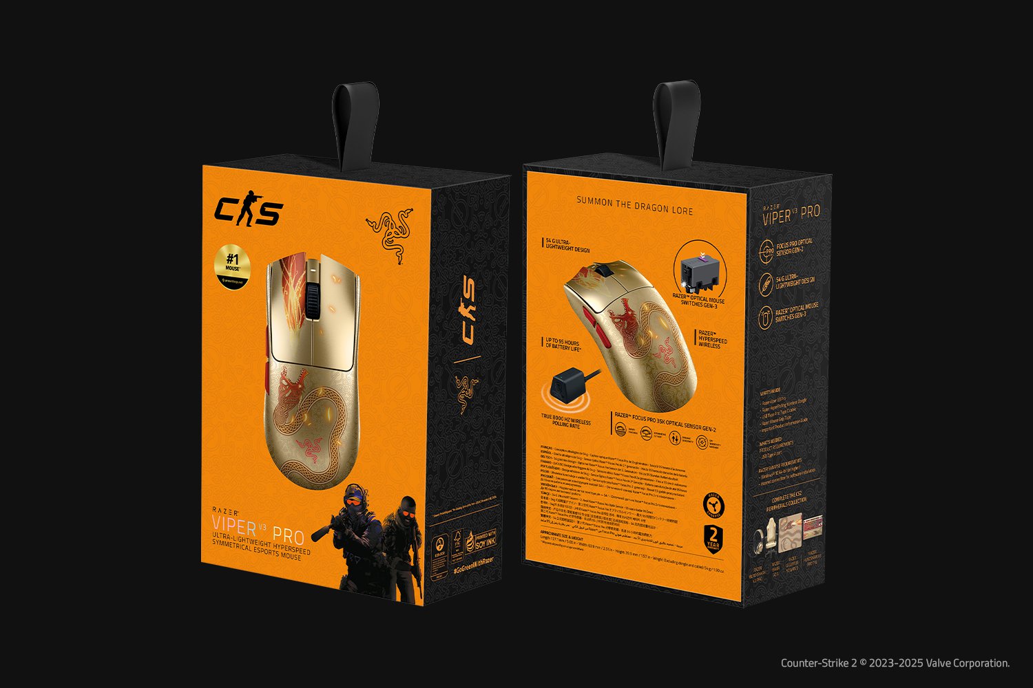 Razer Viper V3 Pro Counter-Strike 2 Edition Ultra-lightweight Symmetrical Wireless Esports Gaming Mouse With HyperPolling 8000 Hz ( RZ01-05120800-R3M1 ) - Image 9