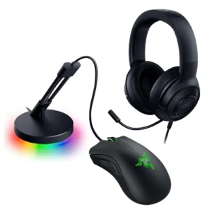 Razer Game On Bundle Of Mouse, Mouse Cable Holder And Headset DeathAdder Essential Black Edition ( RZ85-03850100-B3U1 )