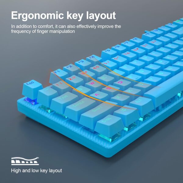 Aula S2022 USB Wired Full Size Mechanical Blue Switch Blue Gaming Keyboard ( S2022U ) - Image 3