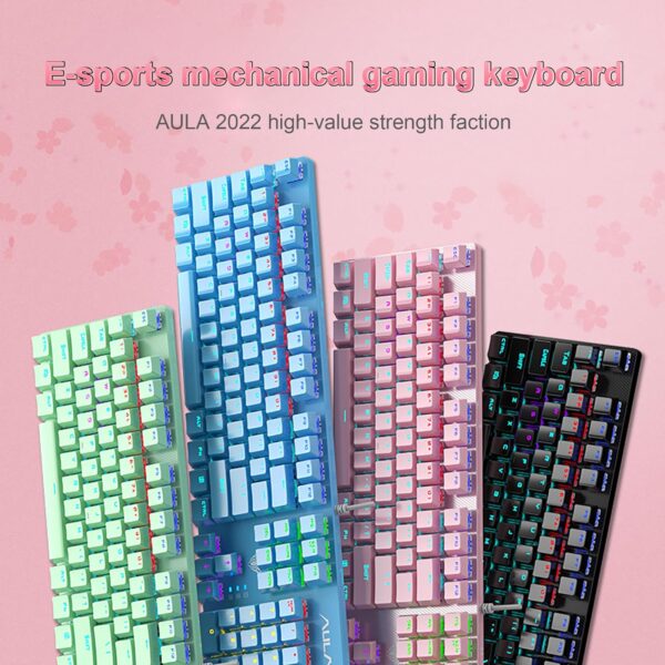 Aula S2022 USB Wired Full Size Mechanical Blue Switch Blue Gaming Keyboard ( S2022U ) - Image 6
