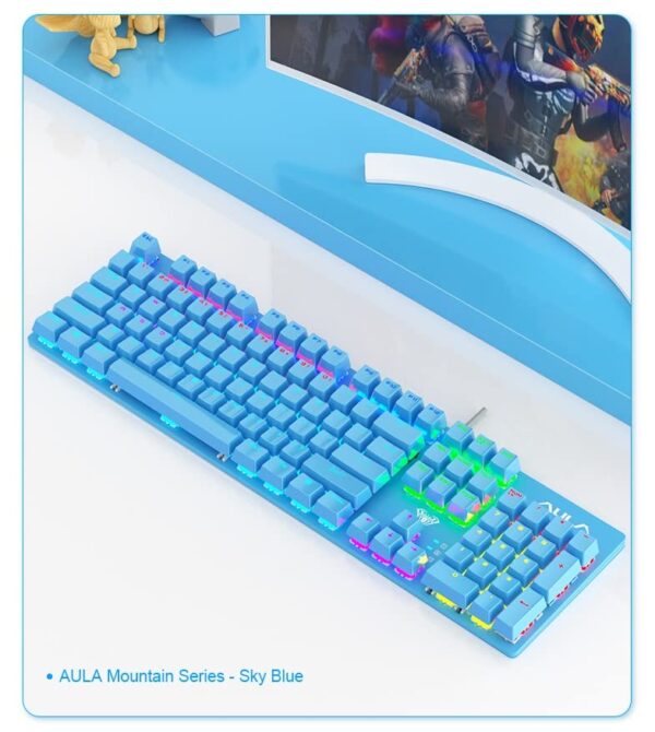 Aula S2022 USB Wired Full Size Mechanical Blue Switch Blue Gaming Keyboard ( S2022U ) - Image 7