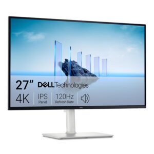 Dell 27 Plus S2725QS 27-inch Flat Screen IPS Panel 4K UHD 120Hz 4ms GTG AMD FreeSync Premium Built-in Speakers Anti-glare Eye Comfort Technology Narrow Bezel Ash White Monitor