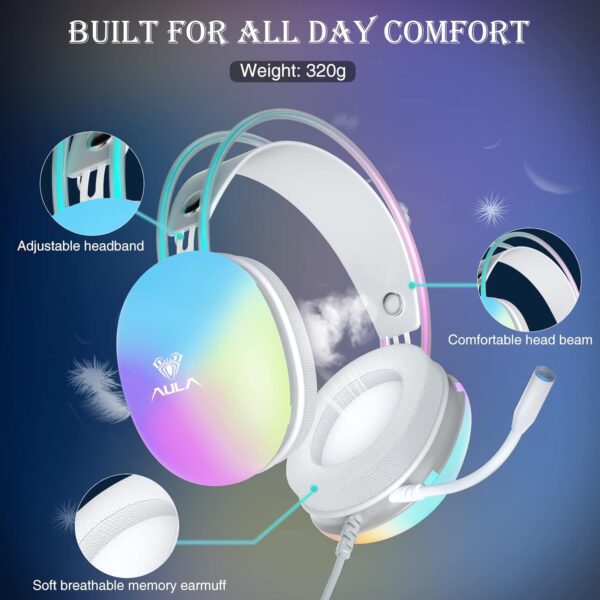 Aula S505 RGB Wired Over the Ears Green Gaming Headset With Adjustable Mic (S505G) - Image 6
