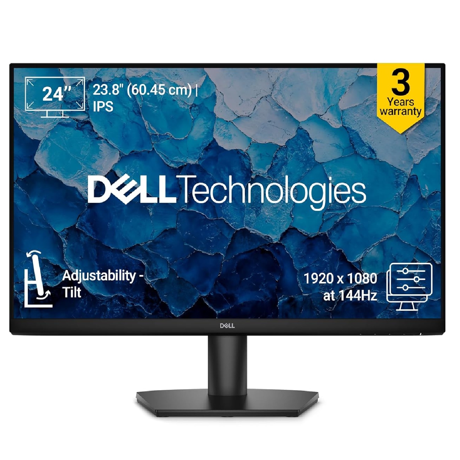 Dell SE2426H 23.8-inch Flat Screen IPS Panel Full HD 144Hz 4 ms GTG AMD FreeSync Eye Comfort Technology Anti-glare Ultra Thin Bezels Black Monitor