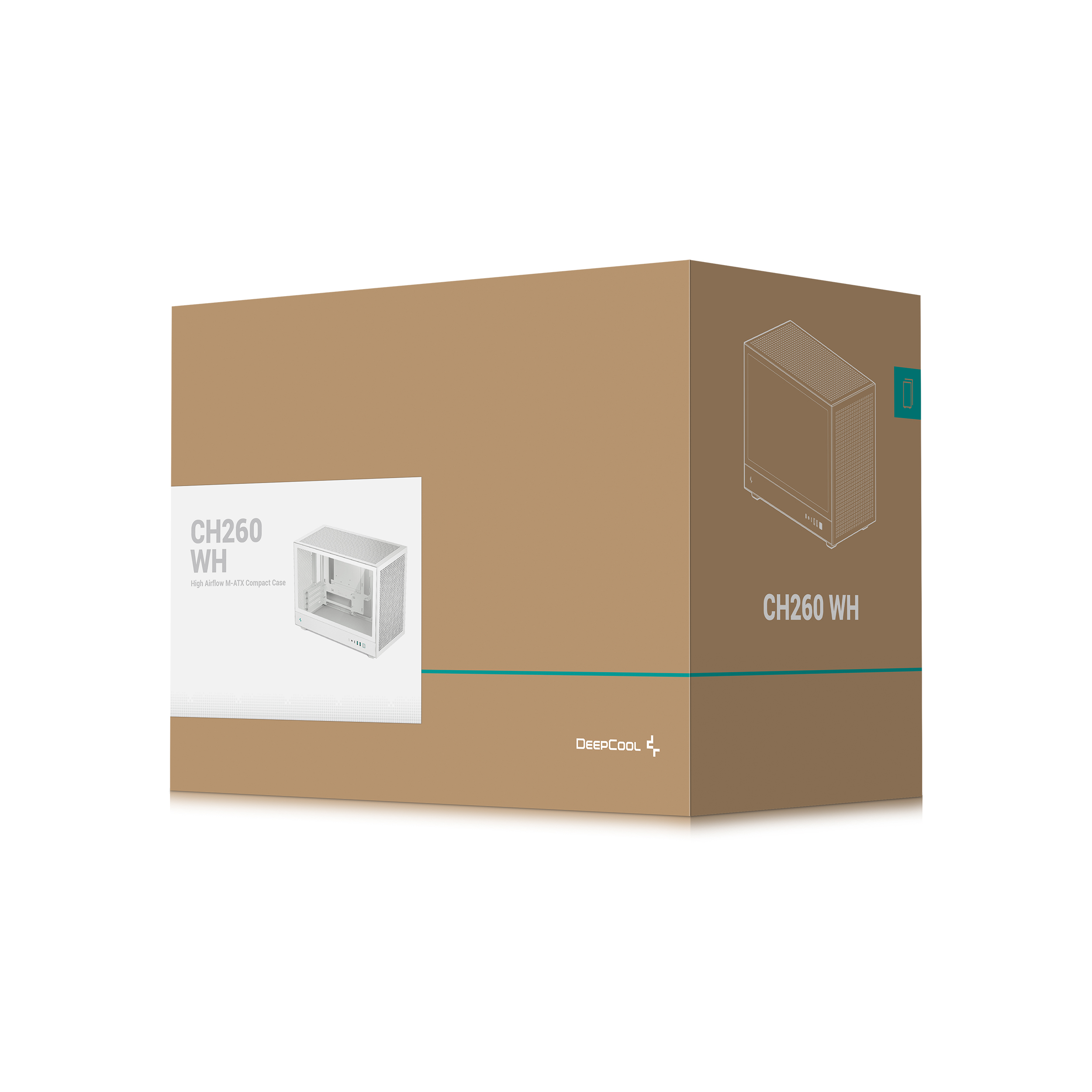 Deepcool CH260 WH Micro-ATX Mini Tower Tempered Glass Side Panel White PC Case ( R-CH260-WHNGM0-G-1 ) - Image 7
