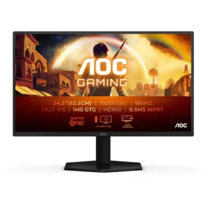 AOC 25G42E 24.5 Inch Flat Fast IPS FHD 180 Hz 0.5 ms MPRT 1 ms GtG Adaptive Sync NVIDIA G-SYNC Compatible Flicker Free 3-Sided Frameless Black Gaming Monitor