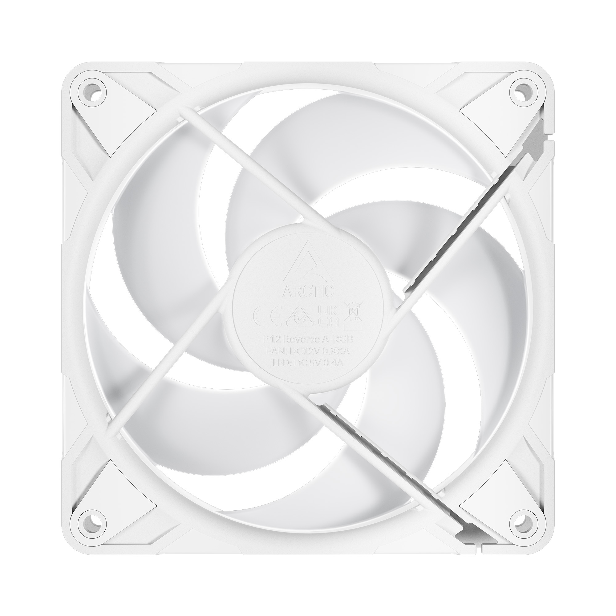 Arctic P12 Pro Reverse A-RGB White 120 mm A-RGB PWM Single Pack Case Fan With Cable Splitter ( ACFAN00325A ) - Image 5
