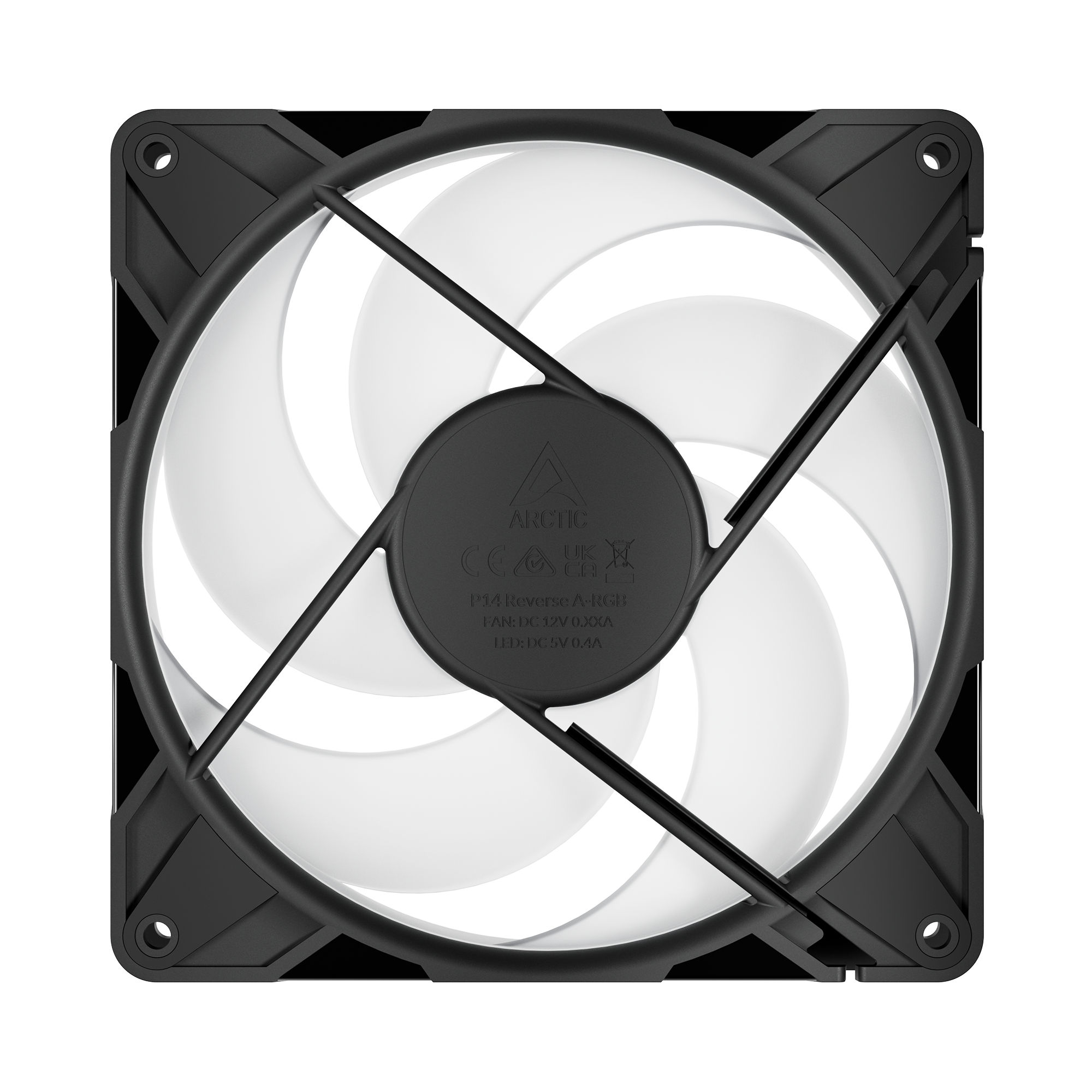 Arctic P14 Pro Reverse A-RGB 140 mm A-RGB PWM Triple Pack Black Case Fan With Cable Splitter ( ACFAN00327A ) - Image 5