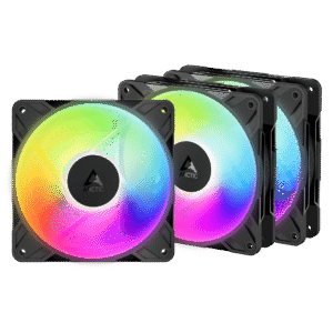 Arctic P12 Pro Reverse A-RGB 120 mm A-RGB PWM Triple Pack Black Case Fan With Cable Splitter ( ACFAN00333A )