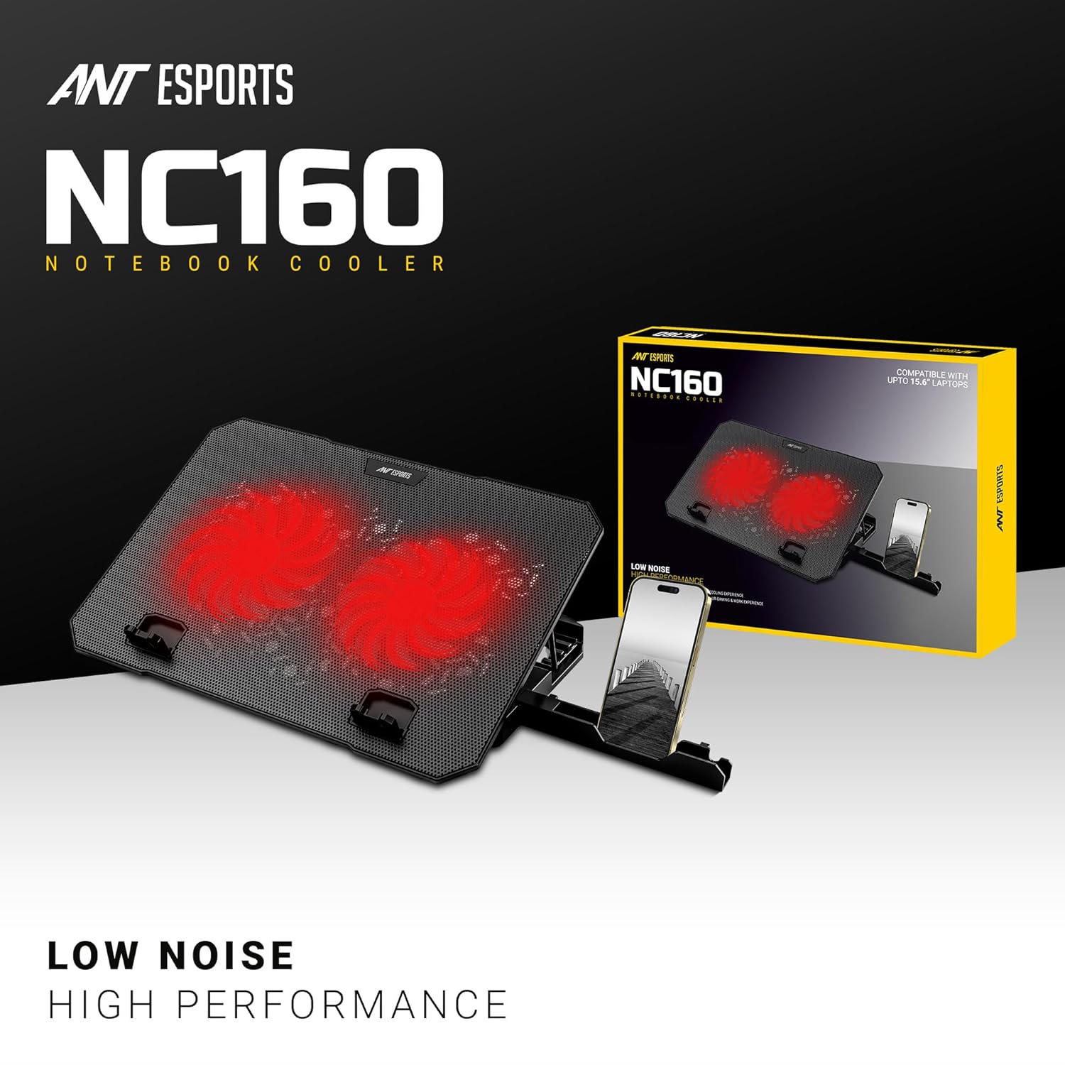 Ant Esports NC160 Black Laptop Cooling Pad Compatible up to 15.6" Laptop ( AEPP0203 ) - Image 3