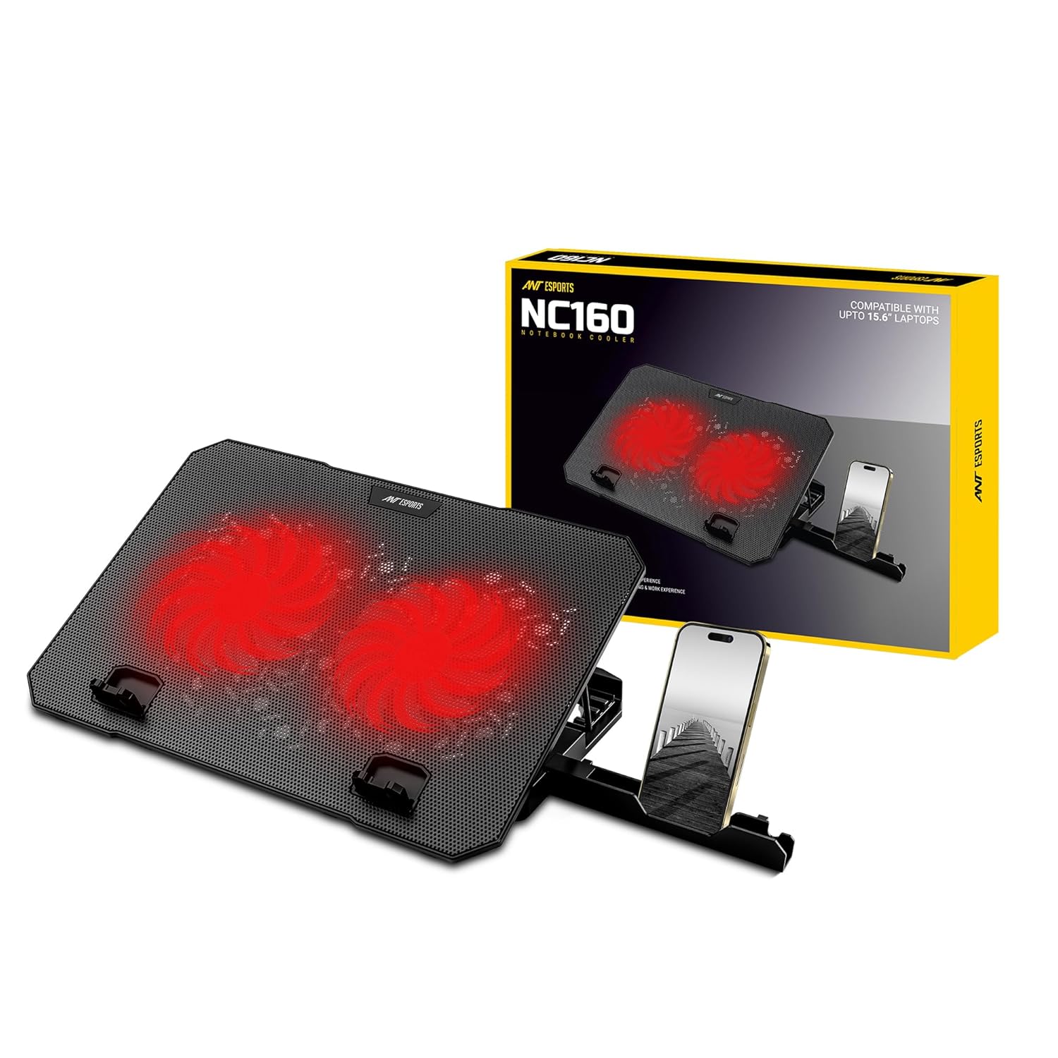 Ant Esports NC160 Black Laptop Cooling Pad Compatible up to 15.6" Laptop ( AEPP0203 ) - Image 2