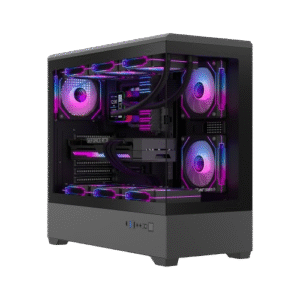 Ant Esports Crystal X6 Lite E-ATX Mid Tower Tempered Glass Panel ARGB Black Pc Cabinet With Pre-Installed ARGB Fans ( AESP0409 )