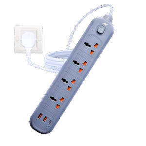 Ant PS421 Power Strip 2500W 10ft Universal Grey Extension Cord With 4 AC Outlets 2USB 1 Type C PD Ports ( ANTP0042 )