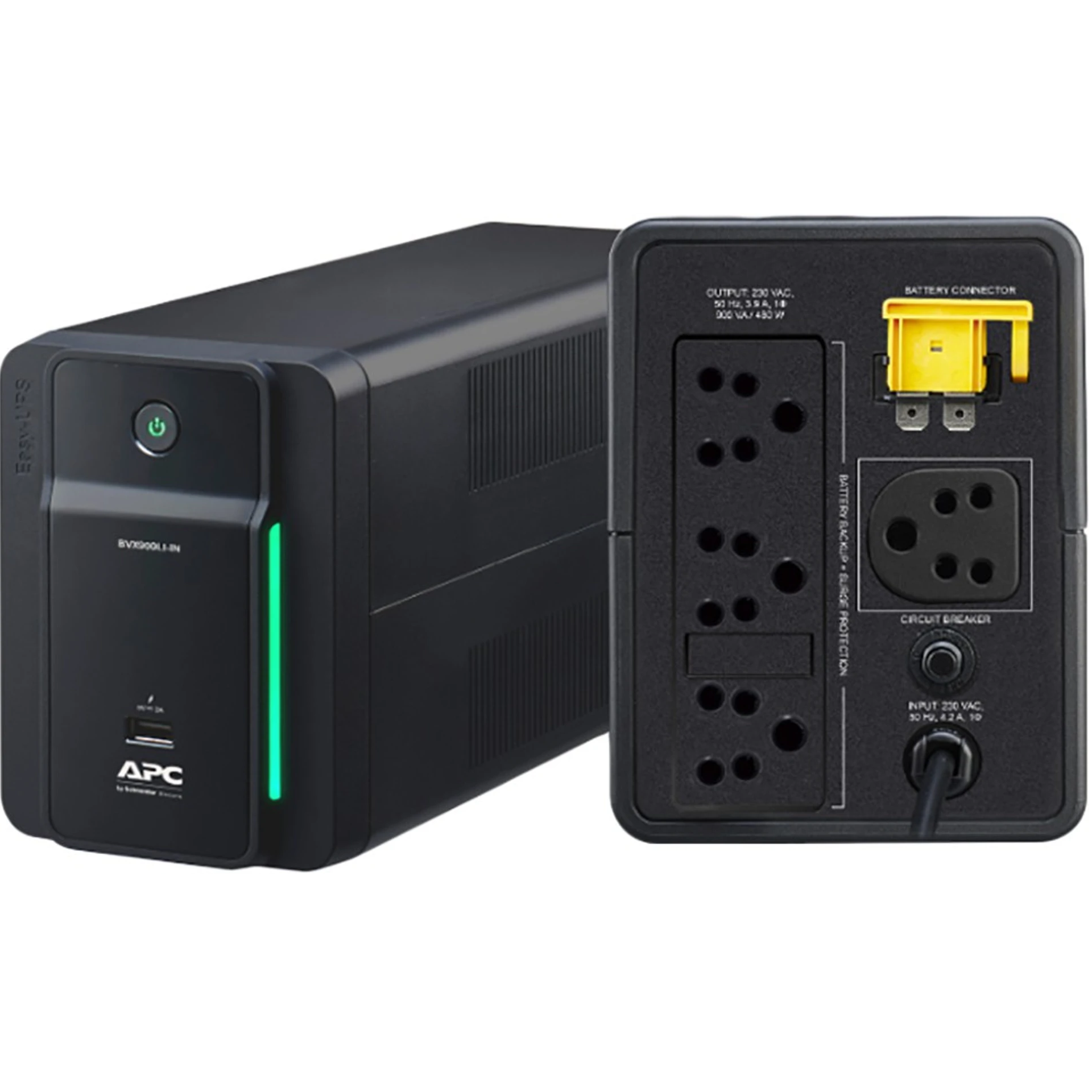 APC Easy BVX900LI-IN 230 V Line-interactive Tower Model UPS with Overload Protection 4 Outlet Plugs