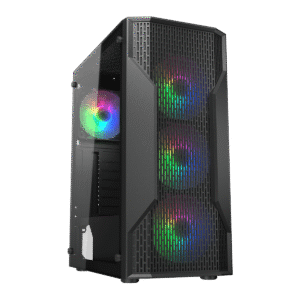 Cougar MX110 RGB ATX Mid Tower Glass Panel PC Case With Pre Installed Fixed RGB Fans ( CGR-2BD2B-RGB )