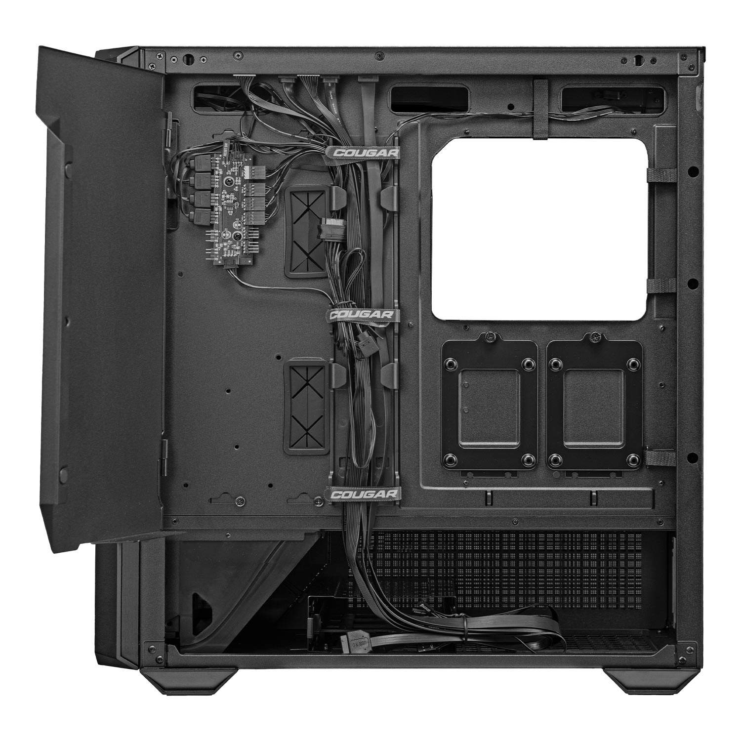 Cougar MX600 RGB Black E-ATX Full Tower Glass Panel PC Case With Pre Installed ARGB PWM Fans ( CGR-57C9B-RGB ) - Image 7