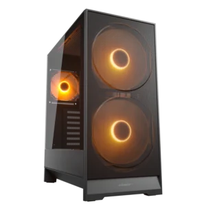 Cougar AIRFACE 180 Black ATX CEB Mid Tower PC Case With Pre Installed ARGB PWM Fans ( CGR-5VA4B-RGB )