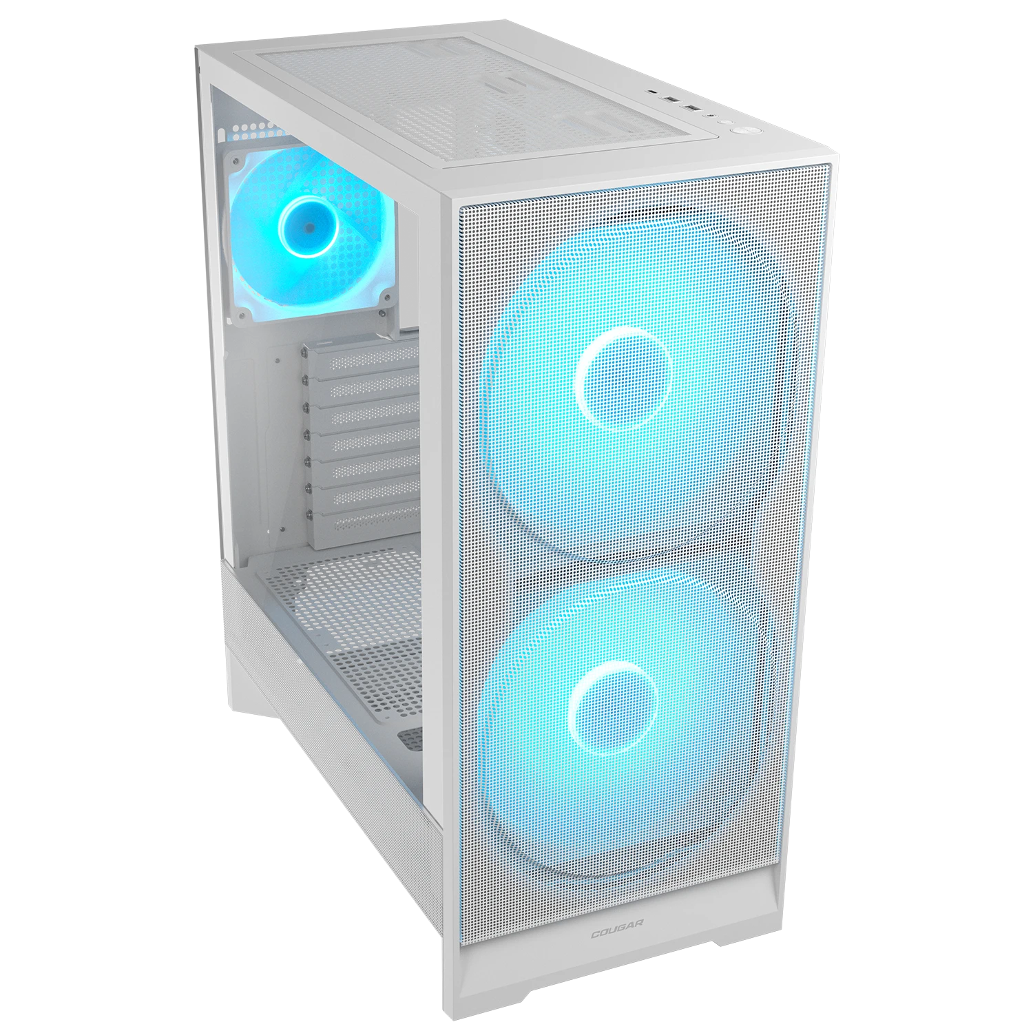 Cougar AIRFACE 180 White ATX CEB Mid Tower PC Case With Pre Installed ARGB PWM Fans ( CGR-5VA4W-RGB ) - Image 3